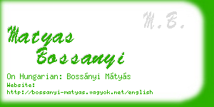 matyas bossanyi business card