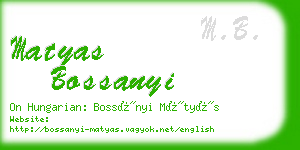 matyas bossanyi business card